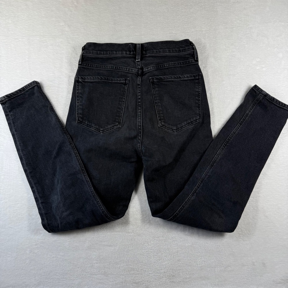 AGOLDE Nico High Rise Slim Fit Jeans Faded Black Denim Size 25 Button Fly